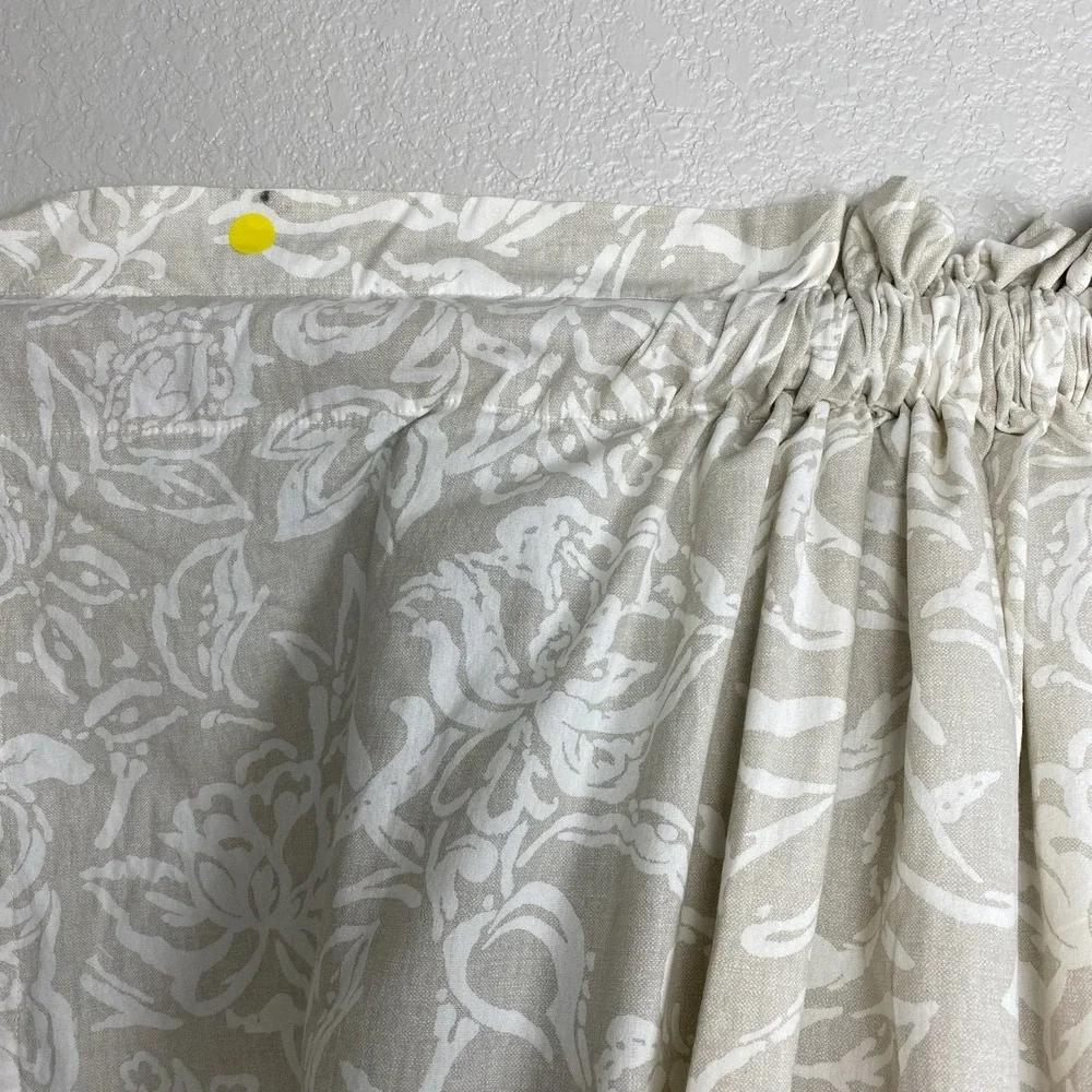 Nautica Floral Print Curtains 2 Panels 96 x 52 Rod Pocket 100% Cotton Coastal